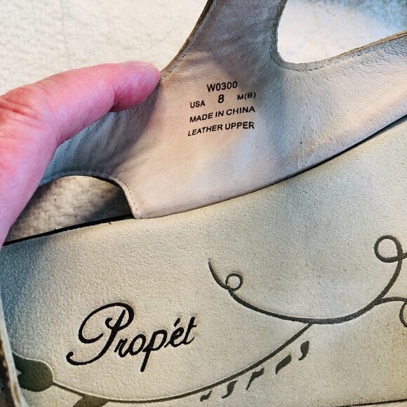 Propet Sandal Cream Metallic Croc Print Trinidad Comfort Leather Women’s size 8 - Picture 8 of 16